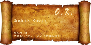 Ondrik Kevin névjegykártya
