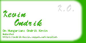 kevin ondrik business card